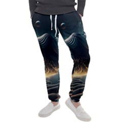 Ai Generated Swirl Space Design Fractal Light Men s Jogger Sweatpants by Ravend