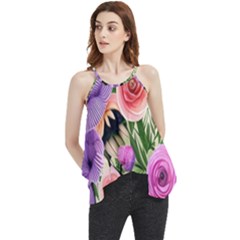 Brittle And Broken Blossoms Flowy Camisole Tank Top by GardenOfOphir