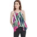 Classy Botanicals – Watercolor Flowers Botanical Flowy Camisole Tank Top View1