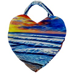 Sandy Beach Dreams Giant Heart Shaped Tote by GardenOfOphir