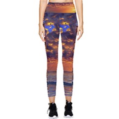 Orange Sunburst Pocket Leggings  by GardenOfOphir