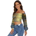 Sunset At The Surf Long Sleeve Crinkled Weave Crop Top View2
