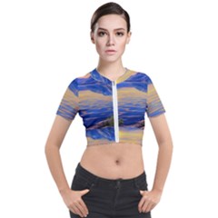Dramatic Sunset Short Sleeve Cropped Jacket by GardenOfOphir