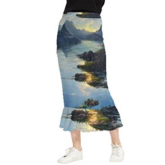 Incredible Sunset Maxi Fishtail Chiffon Skirt by GardenOfOphir
