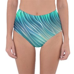Pastel Ocean Waves Reversible High-waist Bikini Bottoms by GardenOfOphir
