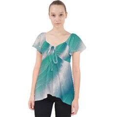 Beautiful Abstract Pastel Ocean Waves Lace Front Dolly Top by GardenOfOphir