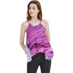 Abstract Pink Ocean Waves Flowy Camisole Tank Top by GardenOfOphir