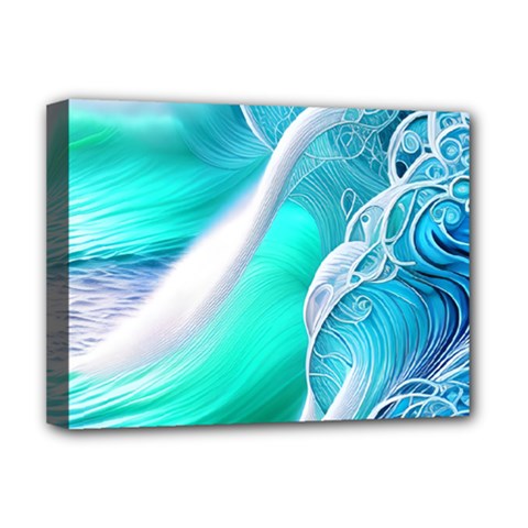 Pastel Simple Wave Deluxe Canvas 16  X 12  (stretched)  by GardenOfOphir