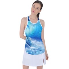Nature s Beauty; Ocean Waves Racer Back Mesh Tank Top by GardenOfOphir