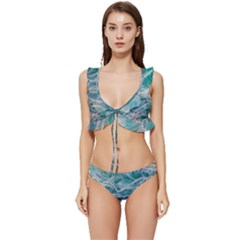 Waves Of The Ocean Ii Low Cut Ruffle Edge Bikini Set by GardenOfOphir