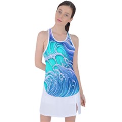 The Beauty Of Waves Racer Back Mesh Tank Top by GardenOfOphir