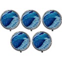 Simple Blue Ocean Wave Mini Round Pill Box (Pack of 5) View1