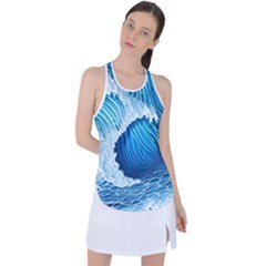 Beach Wave Racer Back Mesh Tank Top by GardenOfOphir