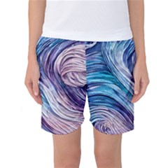 Abstract Pastel Ocean Waves Women s Basketball Shorts by GardenOfOphir