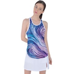 Abstract Pastel Ocean Waves Racer Back Mesh Tank Top by GardenOfOphir