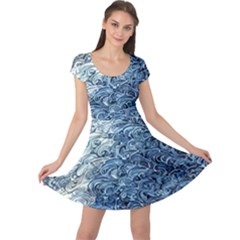 Waves Of The Ocean Cap Sleeve Dress by GardenOfOphir