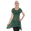 Leafy Elegance Botanical Pattern Short Sleeve Side Drop Tunic View1