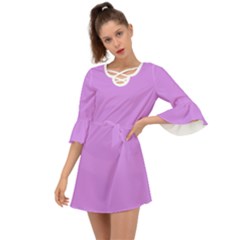 Bright Lilac Pink	 - 	criss Cross Mini Dress by ColorfulDresses