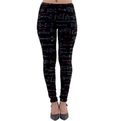 Black Background With Text Overlay Digital Art Mathematics Lightweight Velour Leggings by Jancukart