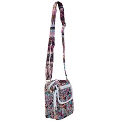 Aqua Blend Shoulder Strap Belt Bag by kaleidomarblingart