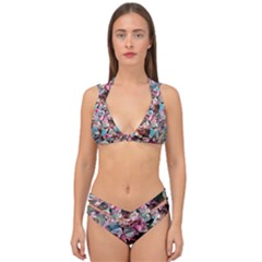 Aqua Blend Double Strap Halter Bikini Set by kaleidomarblingart