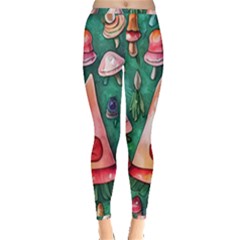 Magic Mushroom Wizardry Inside Out Leggings by GardenOfOphir