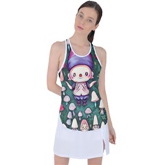 Toadstool Mushrooms Racer Back Mesh Tank Top by GardenOfOphir