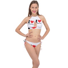 I Love Jennifer  Cross Front Halter Bikini Set by ilovewhateva