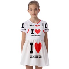 I Love Jennifer  Kids  Short Sleeve Pinafore Style Dress by ilovewhateva