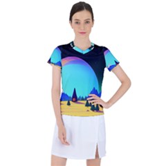 Ai Generated Trees Stars Planets Dreamlike Sun Women s Sports Top by Ravend