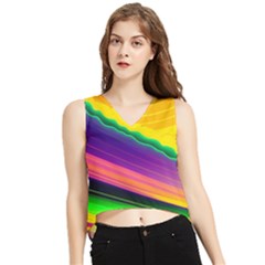 Jupiter Clouds Dan Mumford Stars Yellow Planets V-neck Cropped Tank Top by Ravend