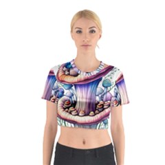 Charming Toadstool Cotton Crop Top by GardenOfOphir