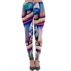 Charming Toadstool Lightweight Velour Leggings by GardenOfOphir