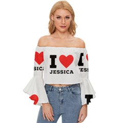 I Love Jessica Off Shoulder Flutter Bell Sleeve Top by ilovewhateva