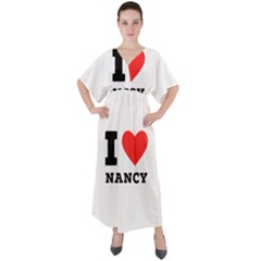 I Love Nancy V-neck Boho Style Maxi Dress by ilovewhateva