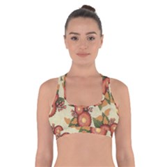 Flowers Leaves Pattern Flora Botany Drawing Art Cross Back Sports Bra by Ravend