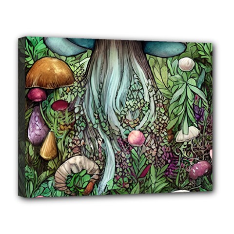 Craft Mushroom Canvas 14  X 11  (stretched) by GardenOfOphir