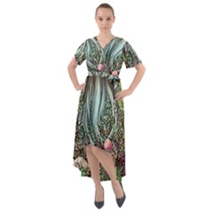 Craft Mushroom Front Wrap High Low Dress by GardenOfOphir