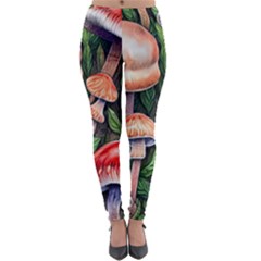 Rustic Mushroom Lightweight Velour Leggings by GardenOfOphir