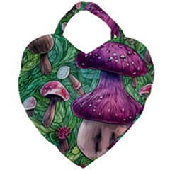 Foraging In The Forest Giant Heart Shaped Tote by GardenOfOphir