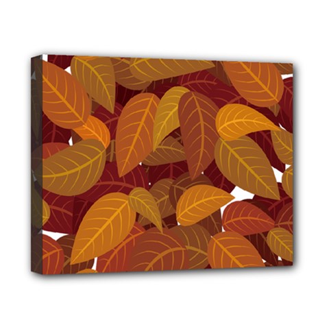 Watercolor Leaves Leaf Orange Canvas 10  X 8  (stretched) by Jancukart