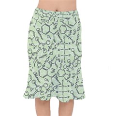 Multicolored Chemical Bond Illustration Chemistry Formula Science Short Mermaid Skirt by Jancukart