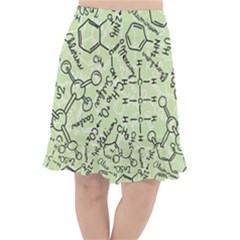 Multicolored Chemical Bond Illustration Chemistry Formula Science Fishtail Chiffon Skirt by Jancukart