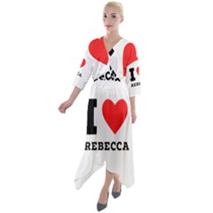 I Love Rebecca Quarter Sleeve Wrap Front Maxi Dress by ilovewhateva