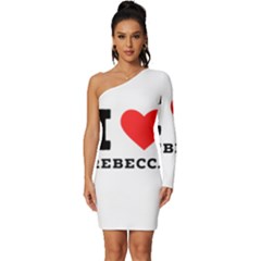 I Love Rebecca Long Sleeve One Shoulder Mini Dress by ilovewhateva