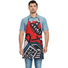 Multicolored Doodle Art Street Art Kitchen Apron by Jancukart