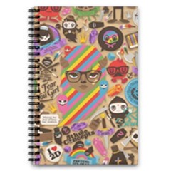 Multicolored Doodle Art Wallpaper 5 5  X 8 5  Notebook by Jancukart