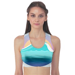 Tsunami Tidal Wave Wave Minimalist Ocean Sea Sports Bra by Pakemis