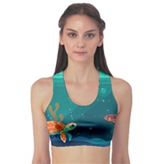 Ai Generated Ocean Sea Fish Aquatic Water Nature 5 Sports Bra by Pakemis