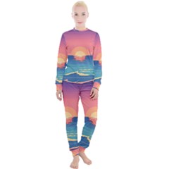 Sunset Ocean Beach Water Tropical Island Vacation 2 Women s Lounge Set by Pakemis